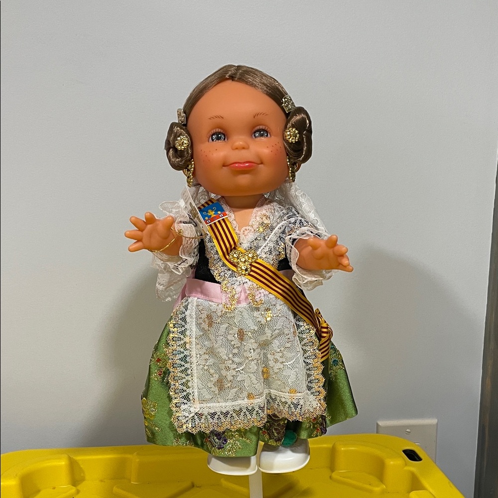 Cultural Heritage Doll with Green and Gold Dress New